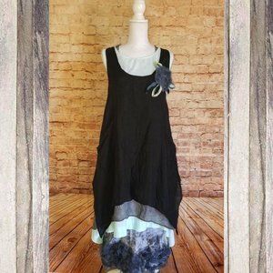Long Pinwheel Slip Dress Tunic Cotton